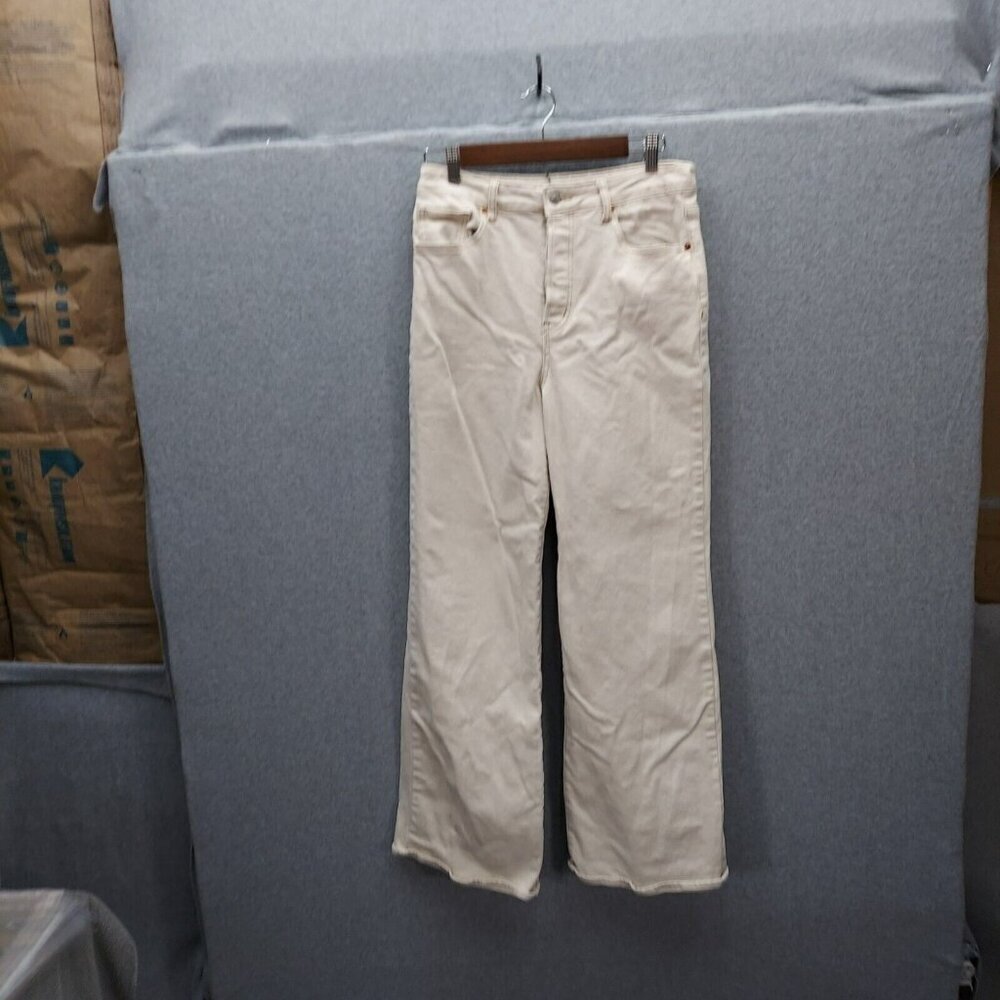 S.O.N.G Womens sz‎ 11 or 30 Street Jean High Rise Stretch Tan Denim Wide Leg